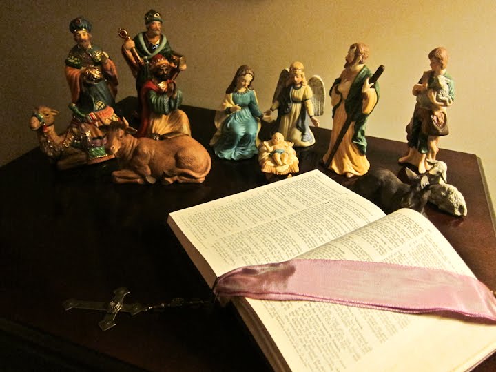Bible with nativity
