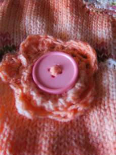 button on knitted sweater