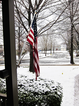 American Flag in the snow