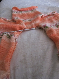 knitting a sweater in progress